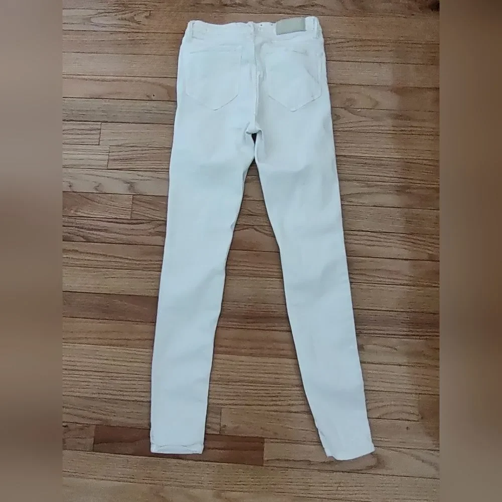 ALLSAINTS Grace distressed white skinny jeans 26 2 XS